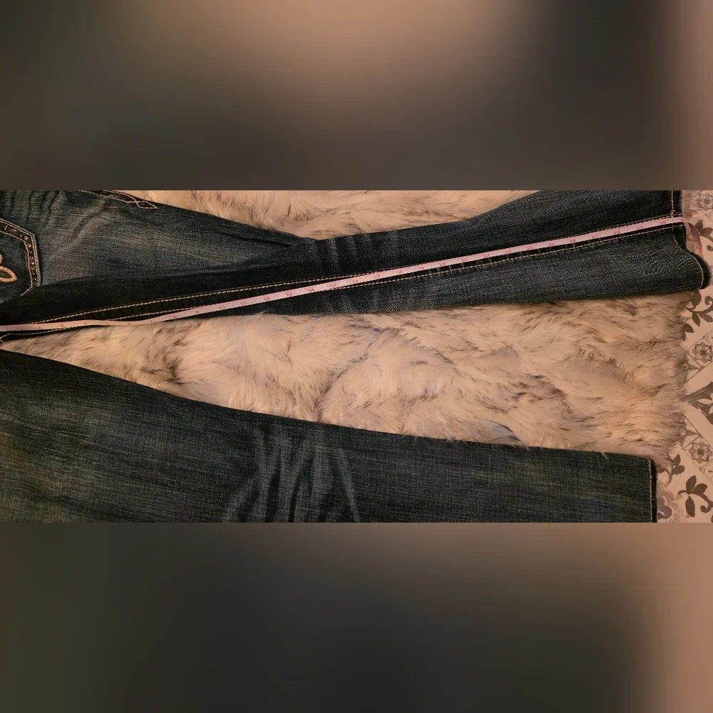 Rock Revival Noel Bootcut Jeans Size 26 Heavy Stitch Distressed Like New